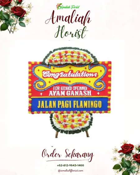 Sewa Papan Bunga Pancuran Bambu